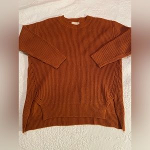 Burnt orange cable knit sweater